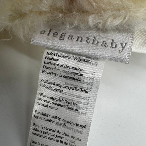 Elegant Baby White Soft Cuddly Lamb Lovey Plush Stuffed Animal Blanket 12" - Picture 2 of 5